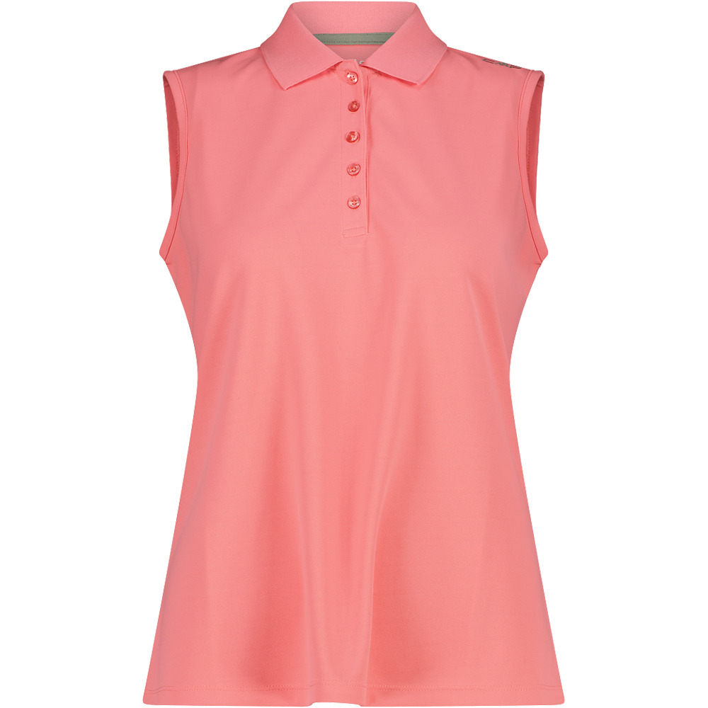 Cmp camiseta montaña manga corta mujer WOMAN POLO SLEEVELESS vista frontal