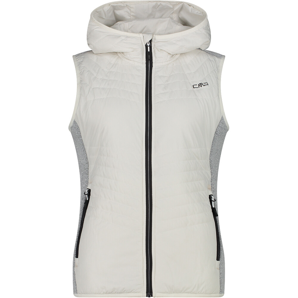 Cmp chaleco outdoor mujer WOMAN VEST HYBRID FIX HOOD vista frontal
