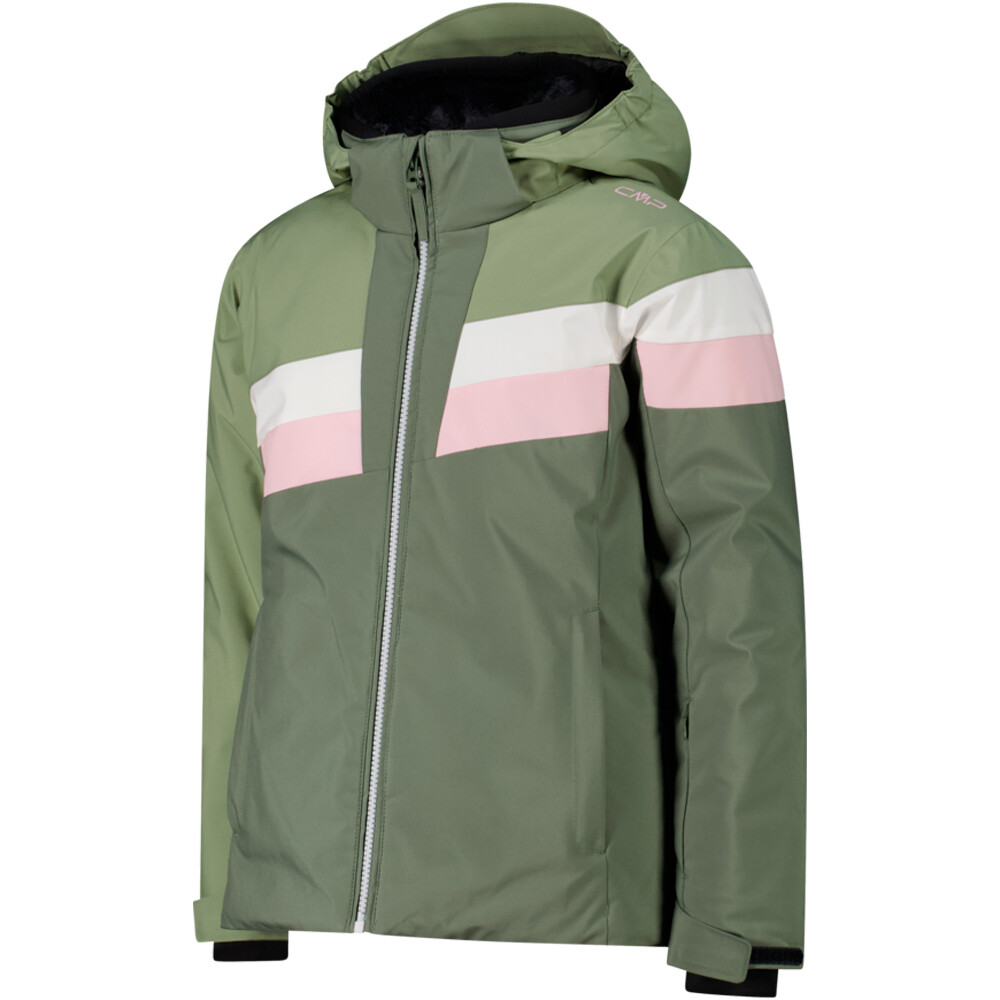 Cmp chaqueta esquí infantil KID G JACKET FIX HOOD GREEN TEA vista detalle