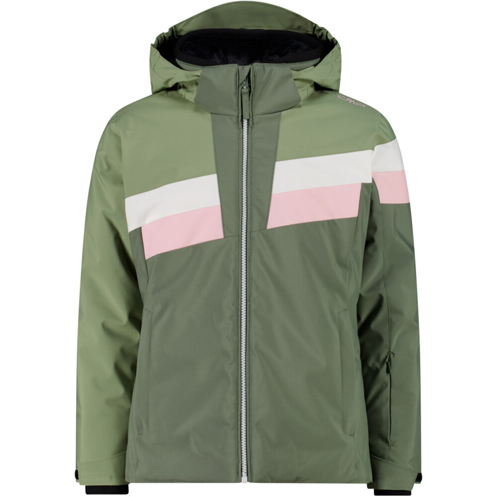 Cmp chaqueta esquí infantil KID G JACKET FIX HOOD GREEN TEA vista frontal