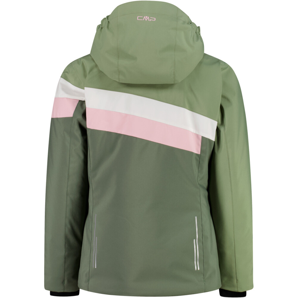 Cmp chaqueta esquí infantil KID G JACKET FIX HOOD GREEN TEA vista trasera