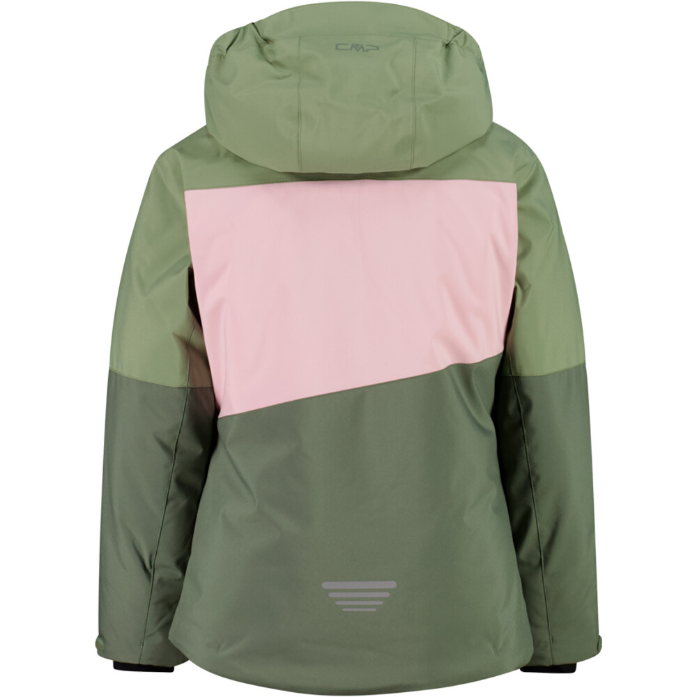 Cmp chaqueta esquí infantil KID G JACKET FIX HOOD GREEN TEA vista trasera