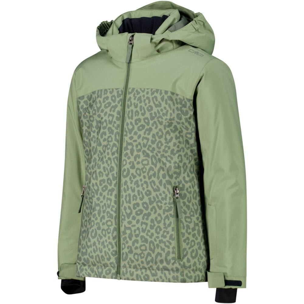 Cmp chaqueta esquí infantil KID G JACKET SNAPS HOOD GREEN TEA-SALVIA vista detalle