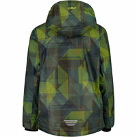Cmp chaqueta esquí infantil KID JACKET SNAPS HOOD OLIVE-JUNGLE-ACIDO vista trasera