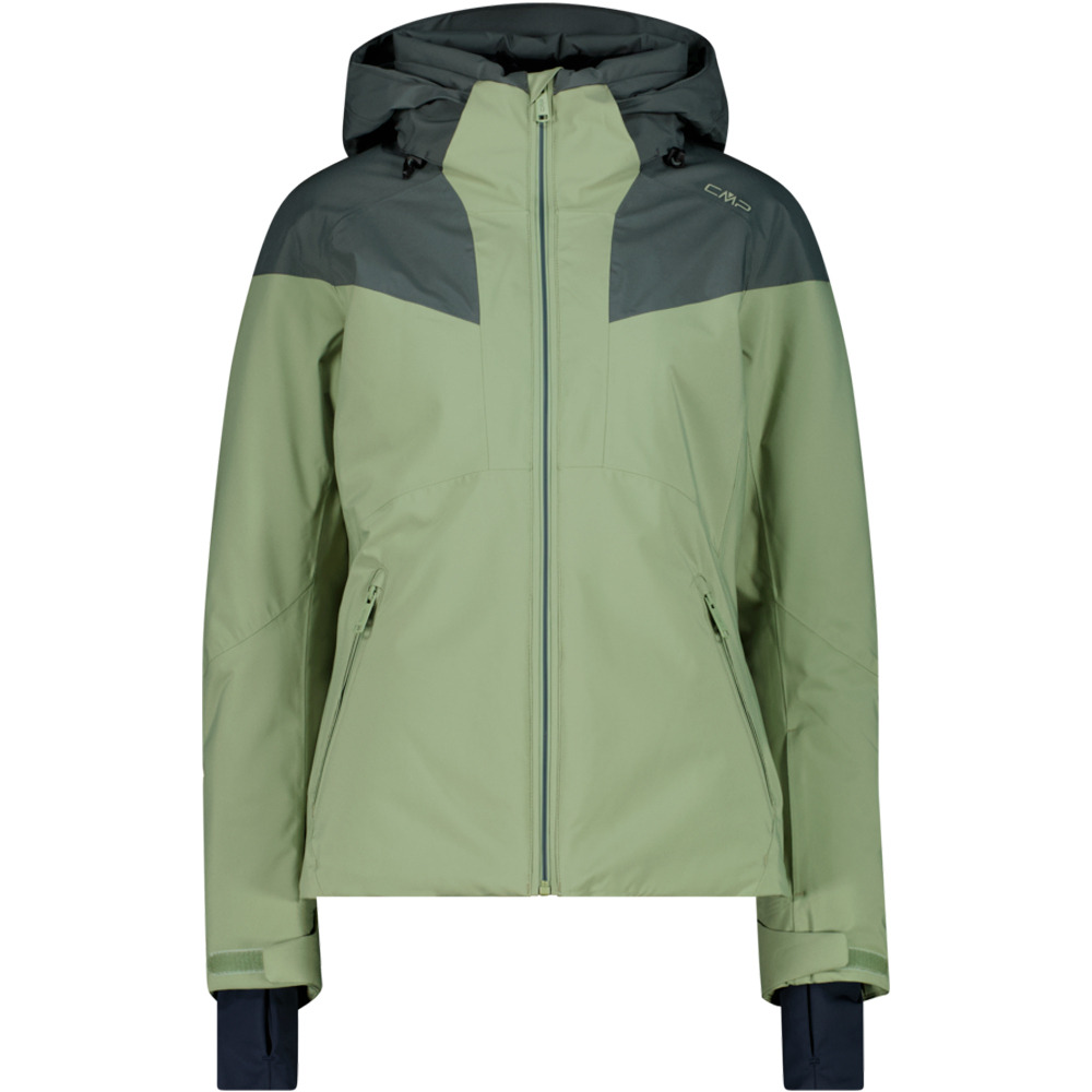 Cmp chaqueta esquí mujer WOMAN JACKET ZIP HOOD GREEN TEA vista frontal