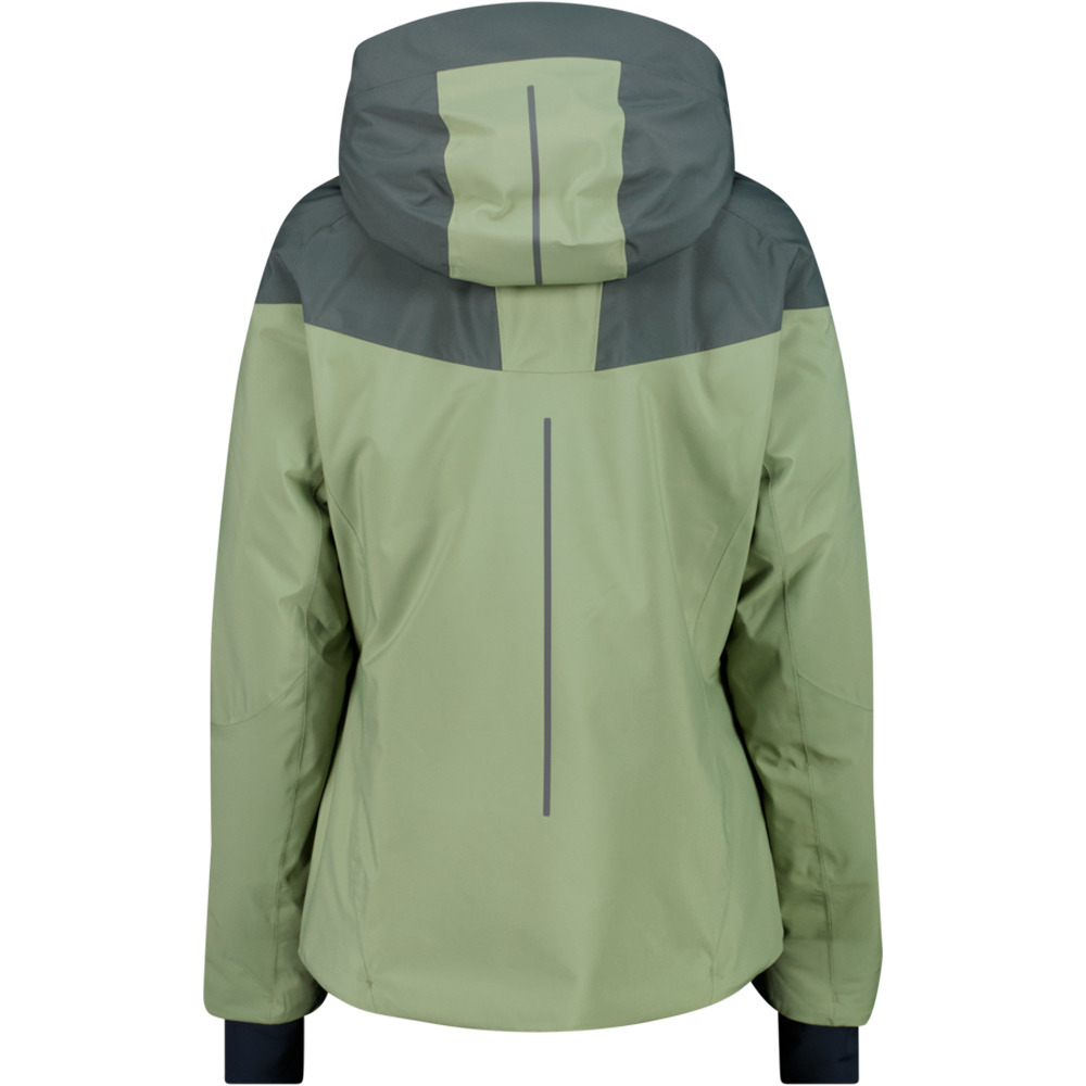 Cmp chaqueta esquí mujer WOMAN JACKET ZIP HOOD GREEN TEA vista trasera
