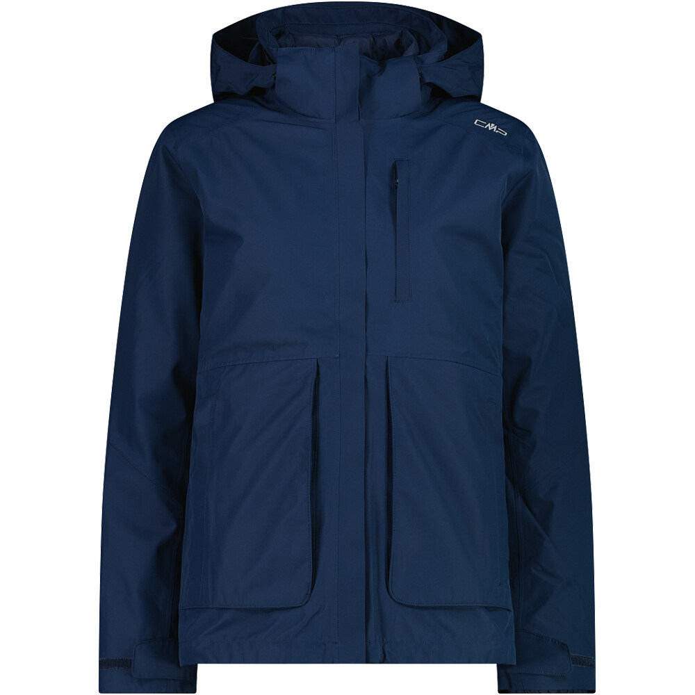 Cmp chaqueta impermeable insulada mujer WOMAN JACKET ZIP HOOD DETACHBLE INN.JACKET vista frontal