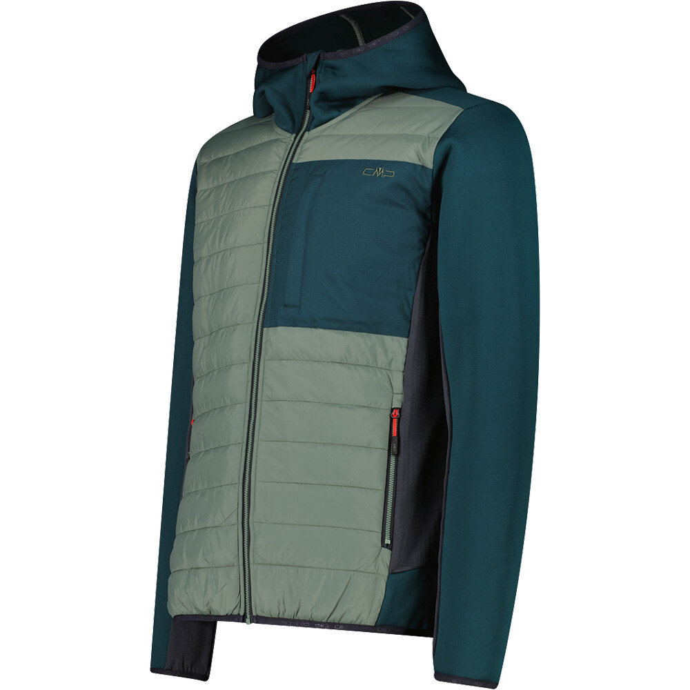 Cmp chaqueta outdoor hombre MAN HYBRID JACKET FIX HOOD vista detalle