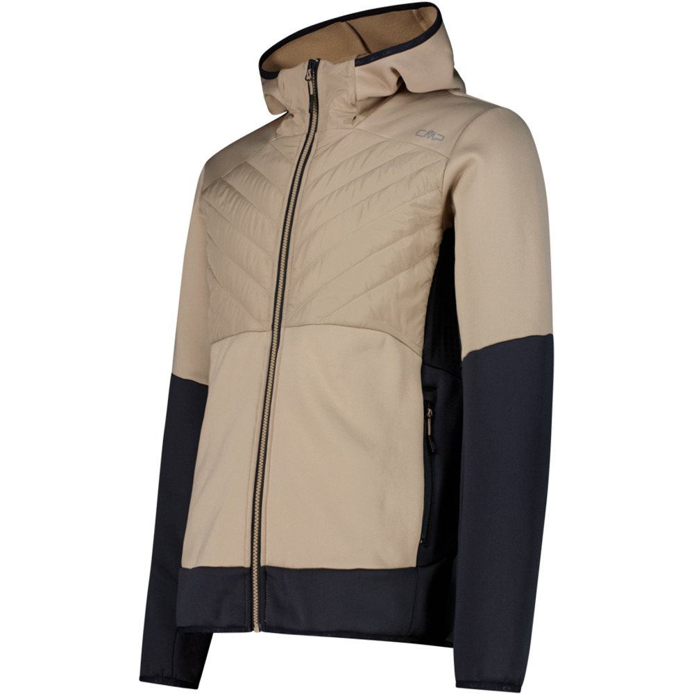 Cmp chaqueta outdoor hombre MAN HYBRID JACKET FIX HOOD vista detalle