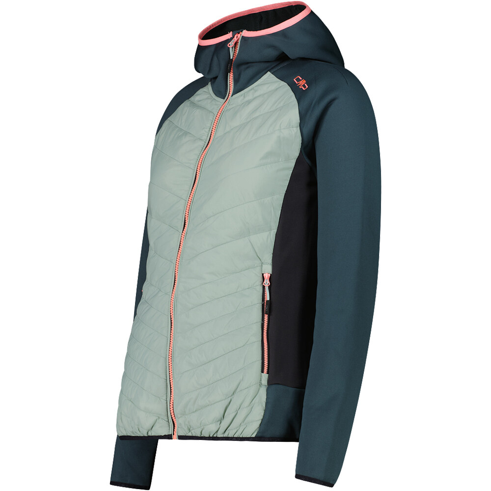 Cmp chaqueta outdoor mujer WOMAN JACKET HYBRID FIX HOOD vista detalle