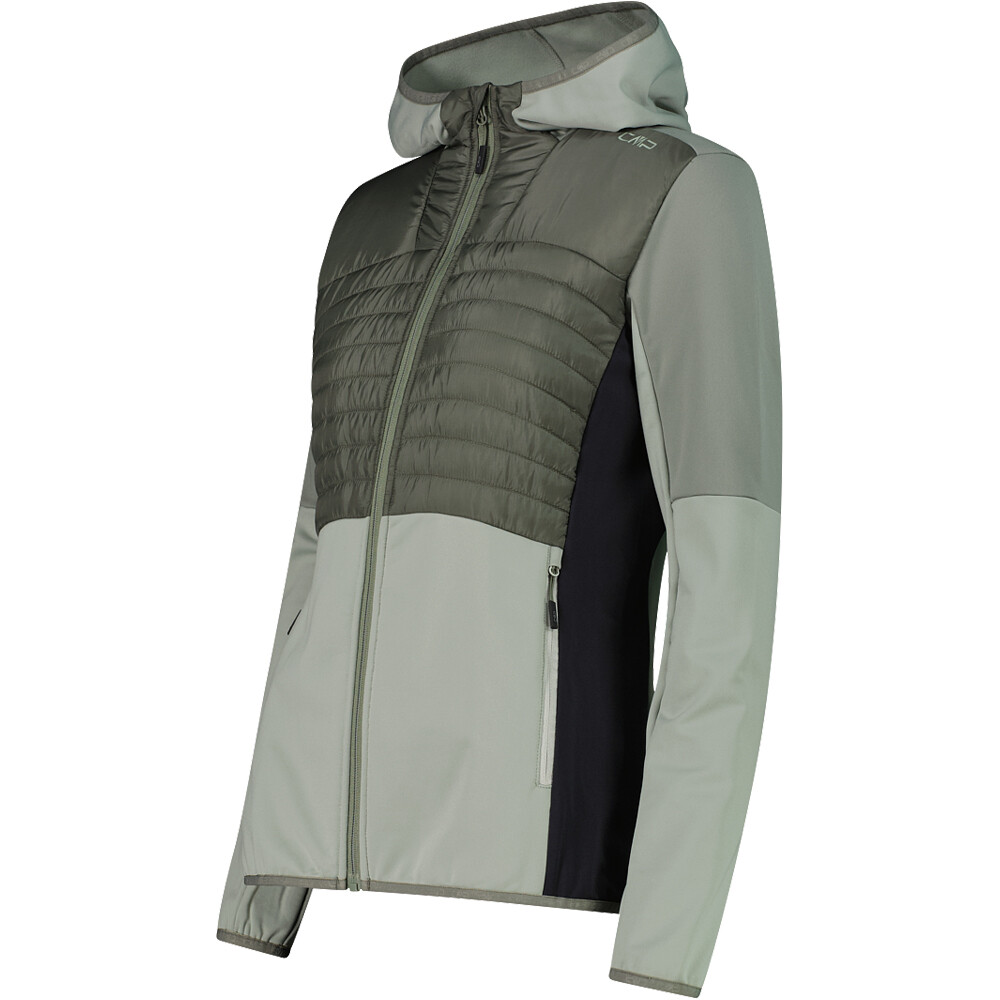 Cmp chaqueta outdoor mujer WOMAN JACKET HYBRID FIX HOOD vista detalle