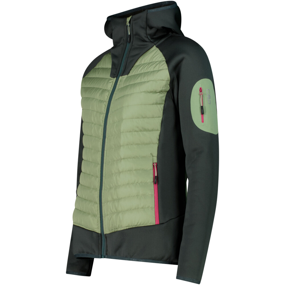 Cmp chaqueta outdoor mujer WOMAN JACKET HYBRID FIX HOOD vista detalle