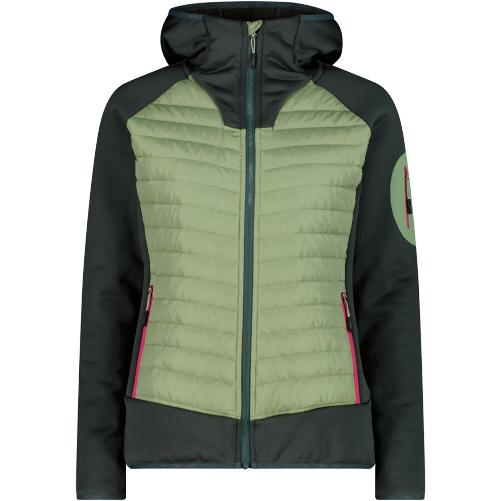 Cmp chaqueta outdoor mujer WOMAN JACKET HYBRID FIX HOOD vista frontal