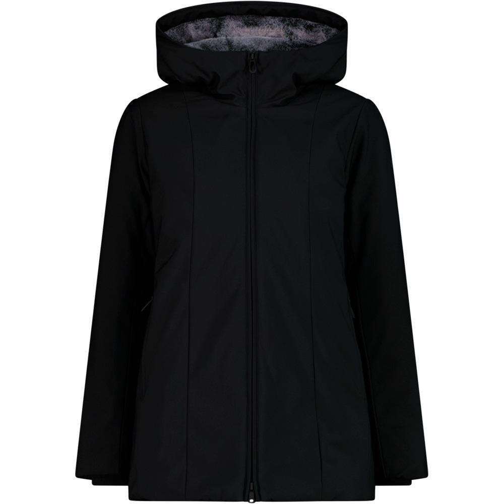 Cmp chaqueta softshell mujer WOMAN LONG JACKET ZIP HOOD vista frontal
