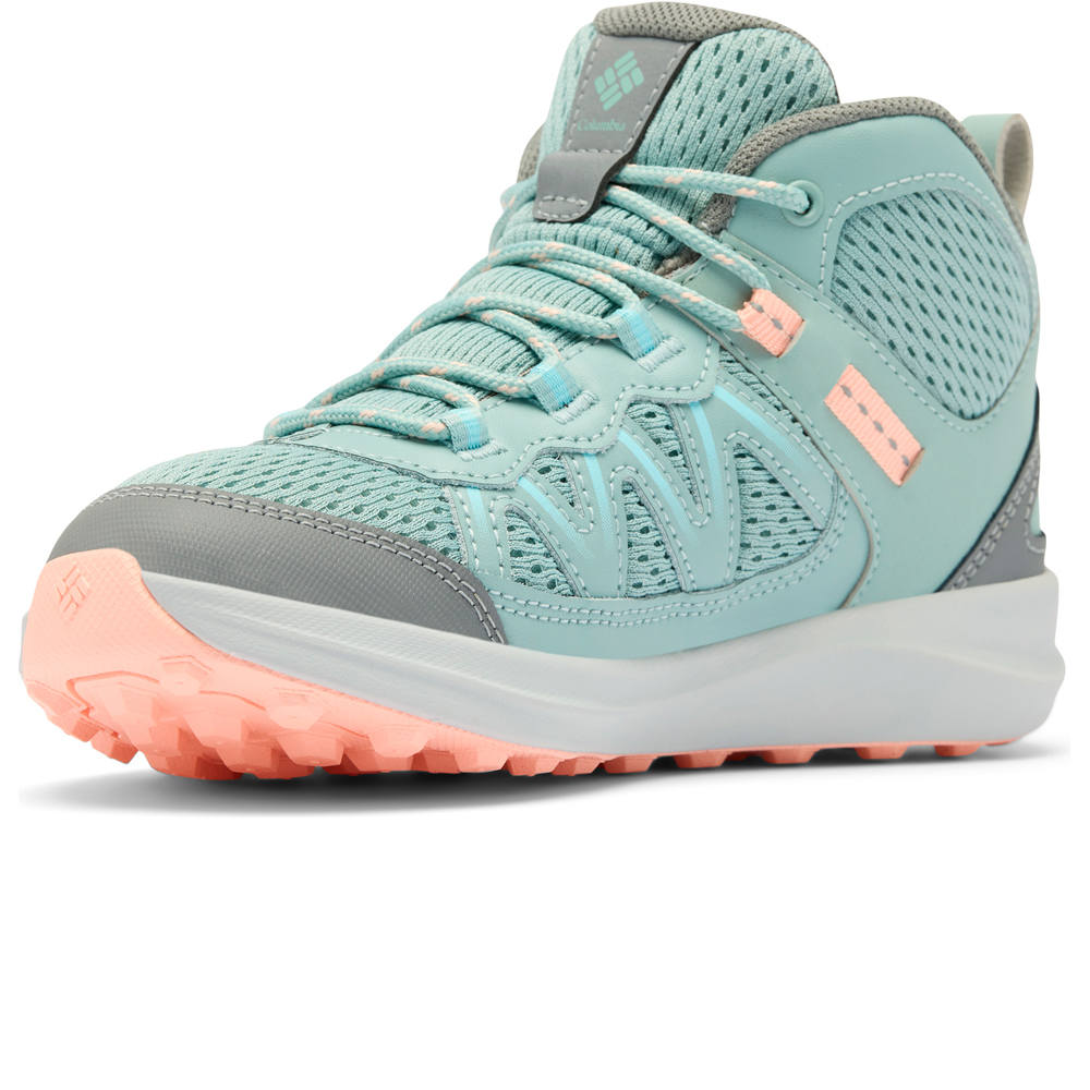 Columbia bota trekking niño YOUTH PEAKFREAK RUSH MID WATERPROOF vista trasera
