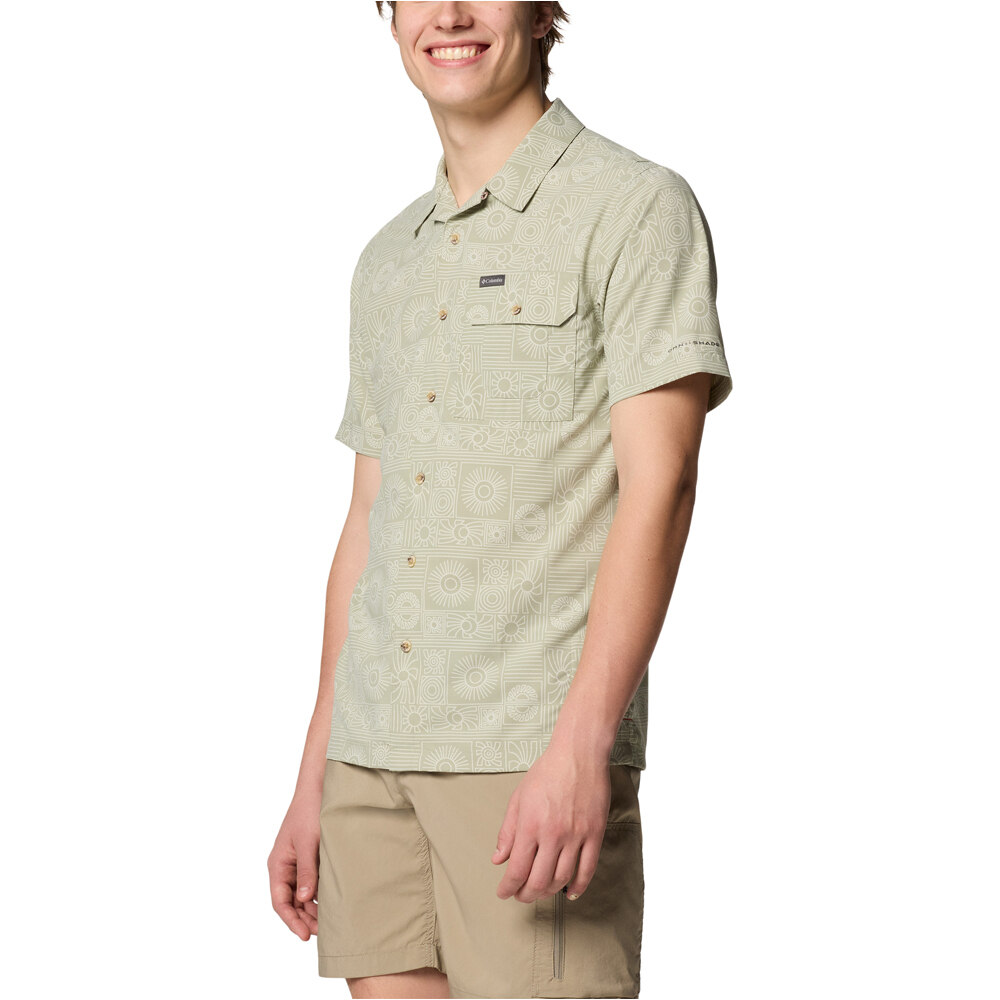 Columbia camisa montaña manga corta hombre Tech Trail Utility Printed Woven SS vista detalle