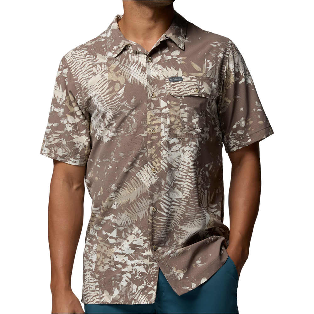 Columbia camisa montaña manga corta hombre Tech Trail Utility Printed Woven SS vista frontal