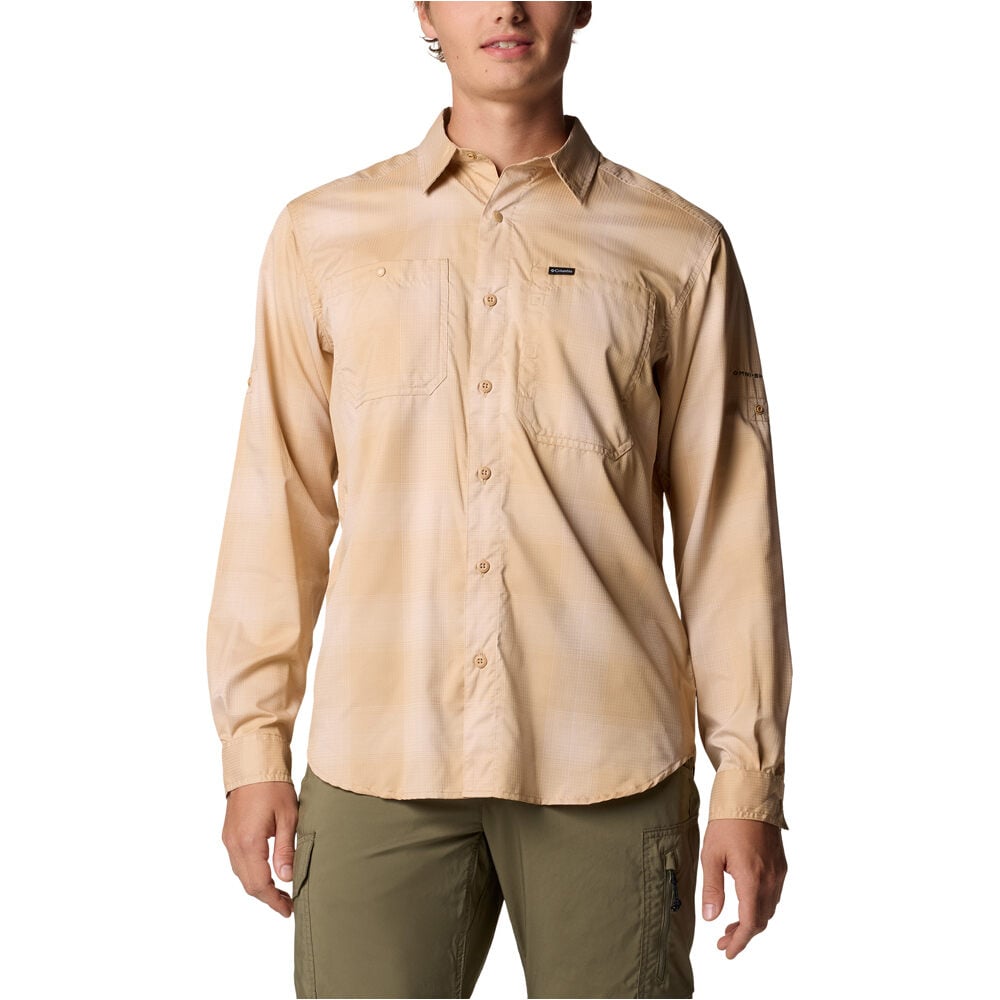 Columbia camisa montaña manga larga hombre Silver Ridge Utility Lite Plaid LS vista frontal
