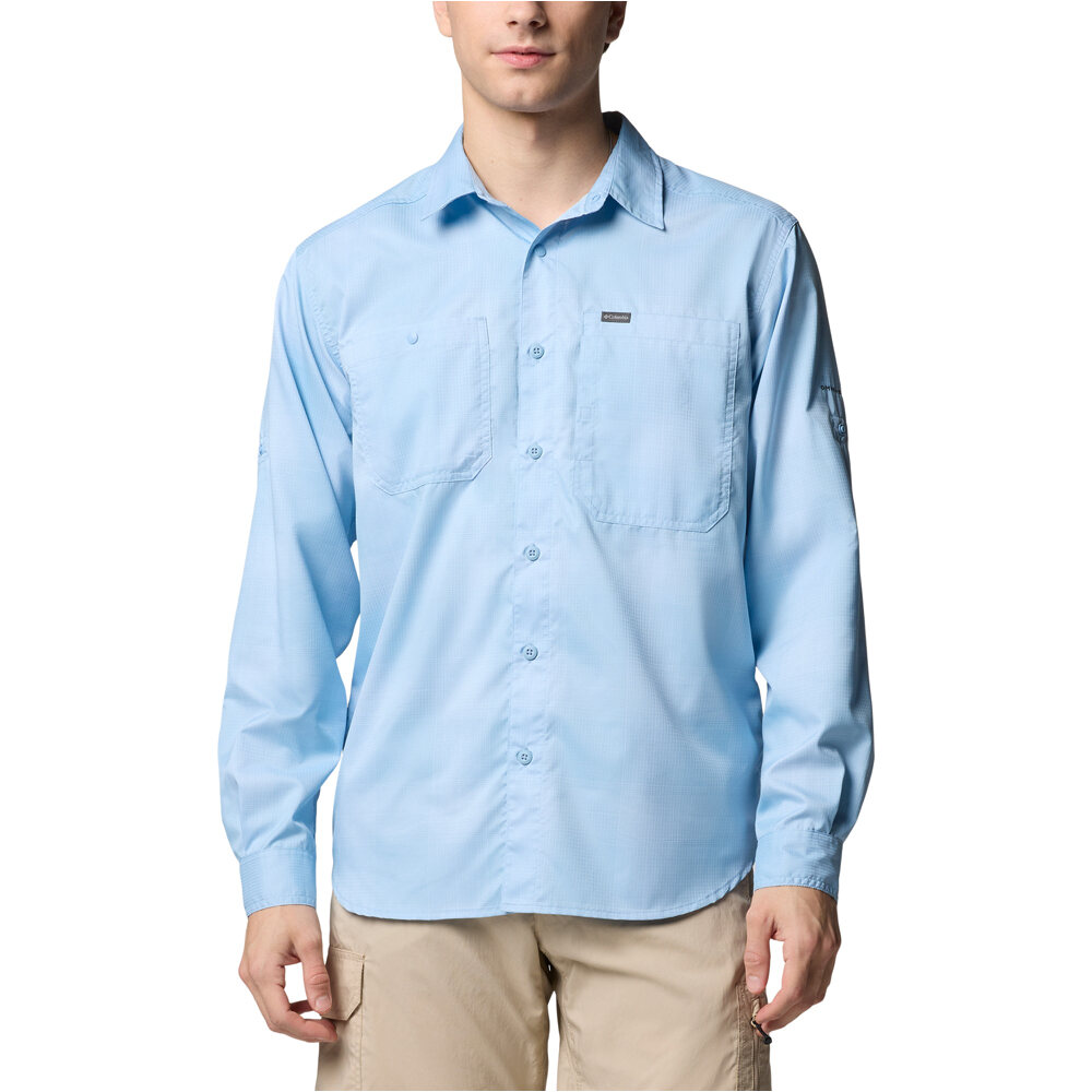 Columbia camisa montaña manga larga hombre Silver Ridge Utility Lite Plaid LS vista frontal