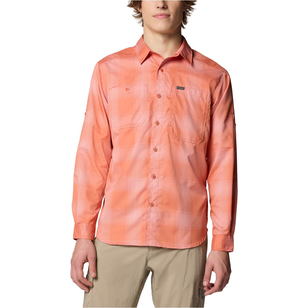 Columbia camisa montaña manga larga hombre Silver Ridge Utility Lite Plaid LS vista frontal