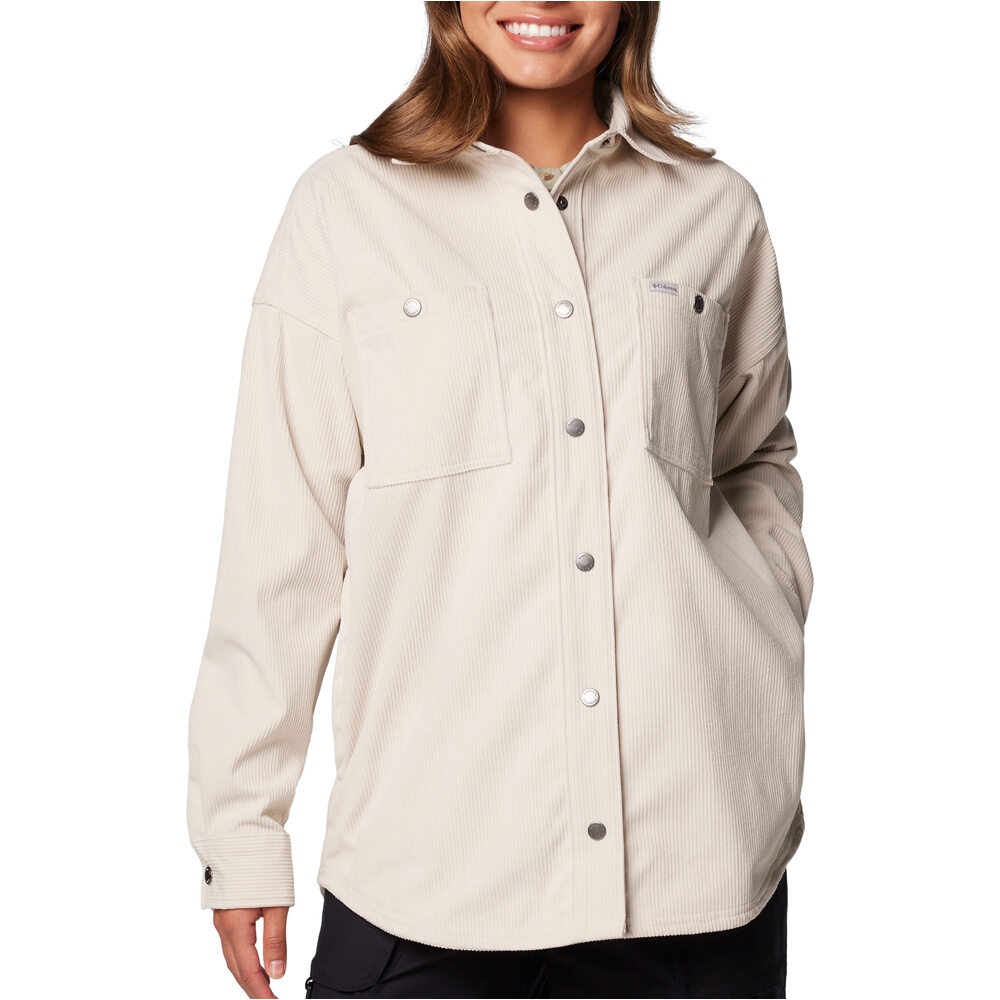Columbia camisa montaña manga larga mujer Blue Point Creek Corduroy Shirt Jacket vista frontal