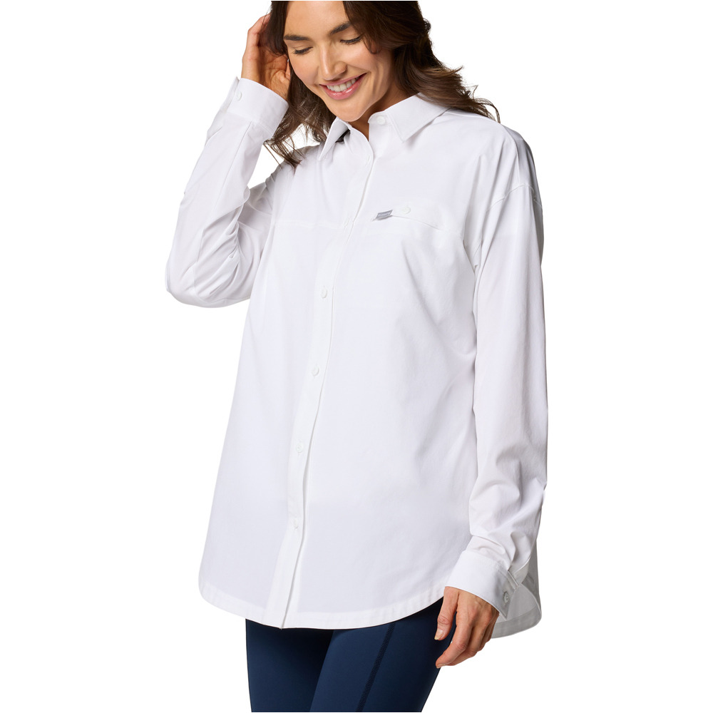Columbia camisa montaña manga larga mujer Boundless Trek Layering LS II vista detalle