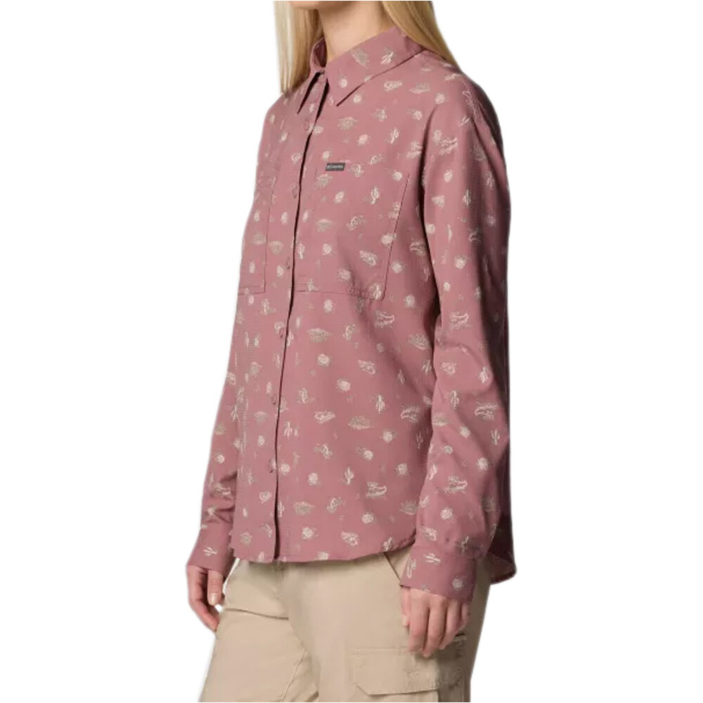 Columbia camisa montaña manga larga mujer Silver Ridge Utility Patterned LS Shirt vista detalle