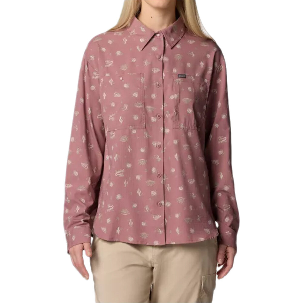 Columbia camisa montaña manga larga mujer Silver Ridge Utility Patterned LS Shirt vista frontal