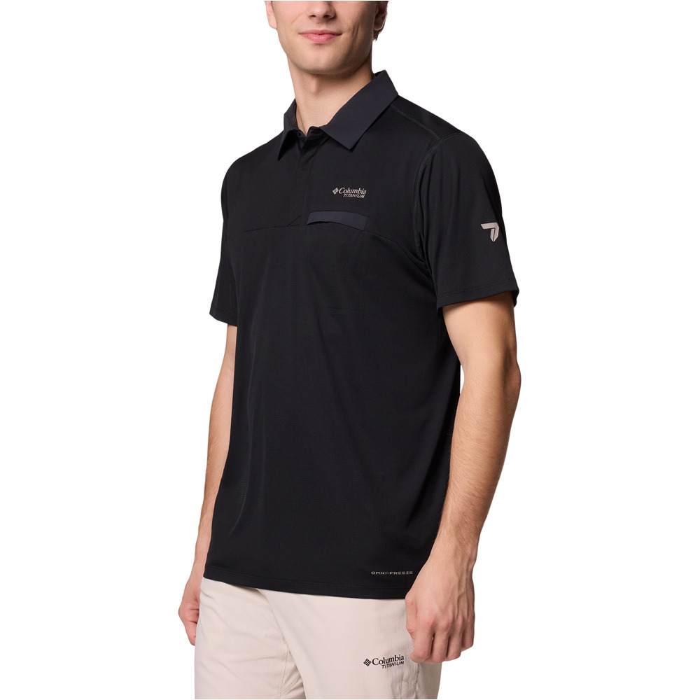 Columbia camiseta montaña manga corta hombre Cirque River Pro Polo vista detalle
