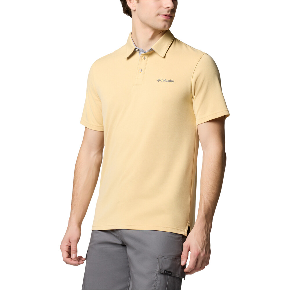 Columbia camiseta montaña manga corta hombre Nelson Point Polo vista detalle