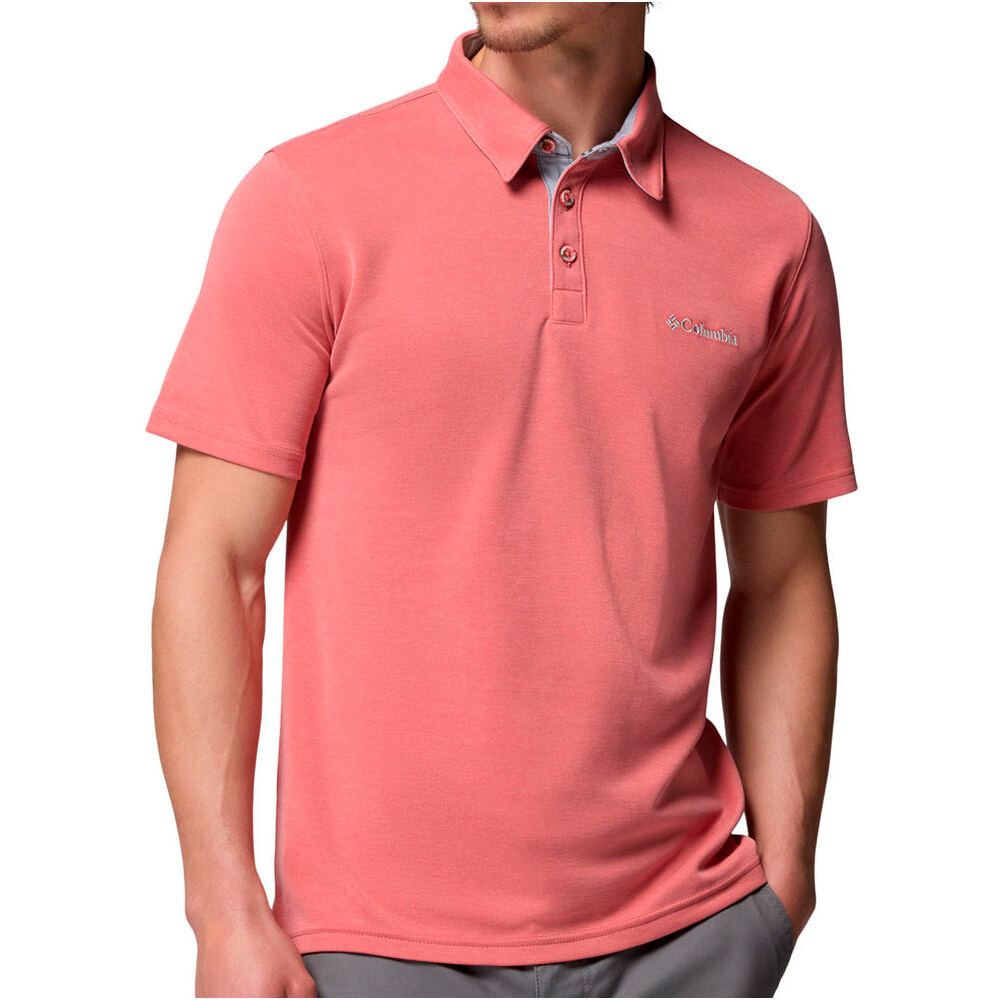 Columbia camiseta montaña manga corta hombre Nelson Point  Polo vista frontal