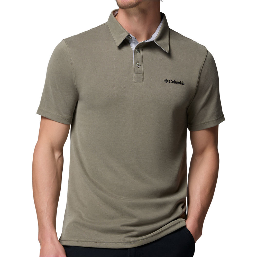 Columbia camiseta montaña manga corta hombre Nelson Point Polo vista frontal