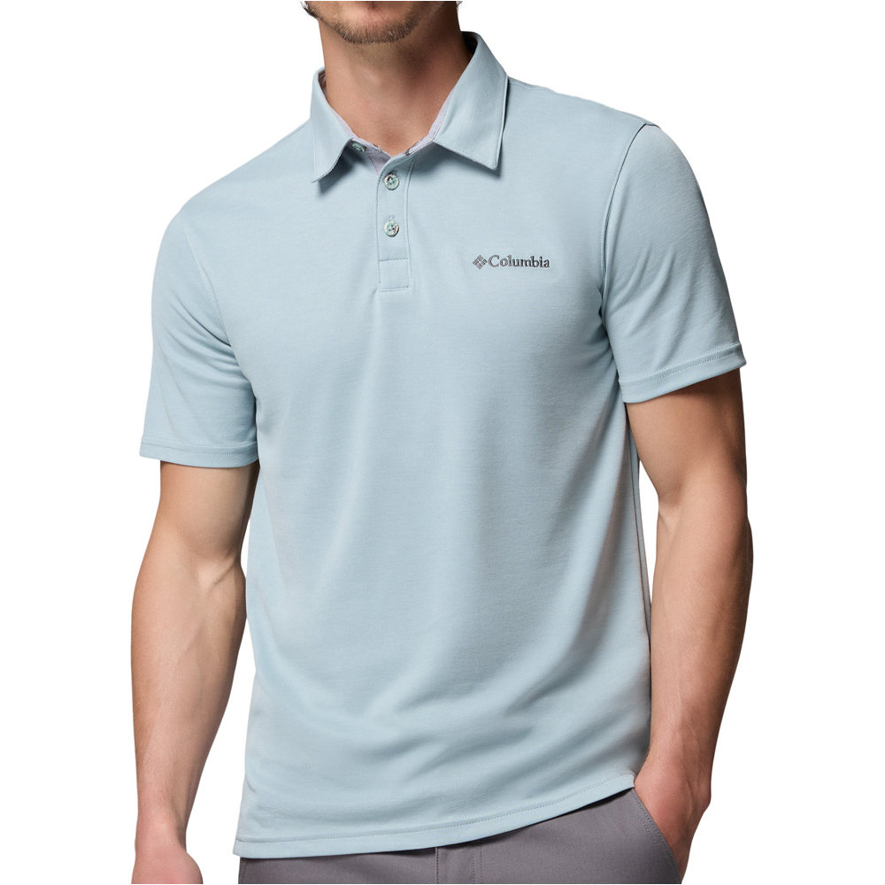 Columbia camiseta montaña manga corta hombre Nelson Point Polo vista frontal