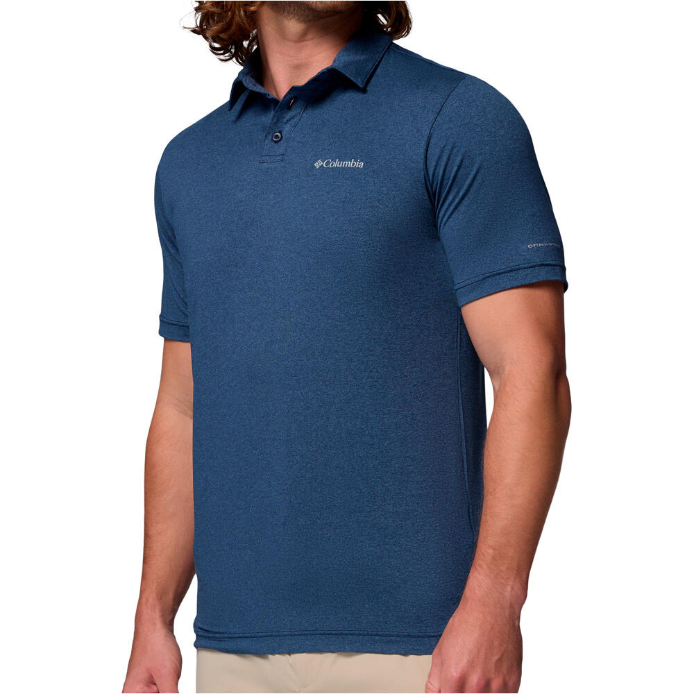 Columbia camiseta montaña manga corta hombre Parsons Point  Polo vista detalle