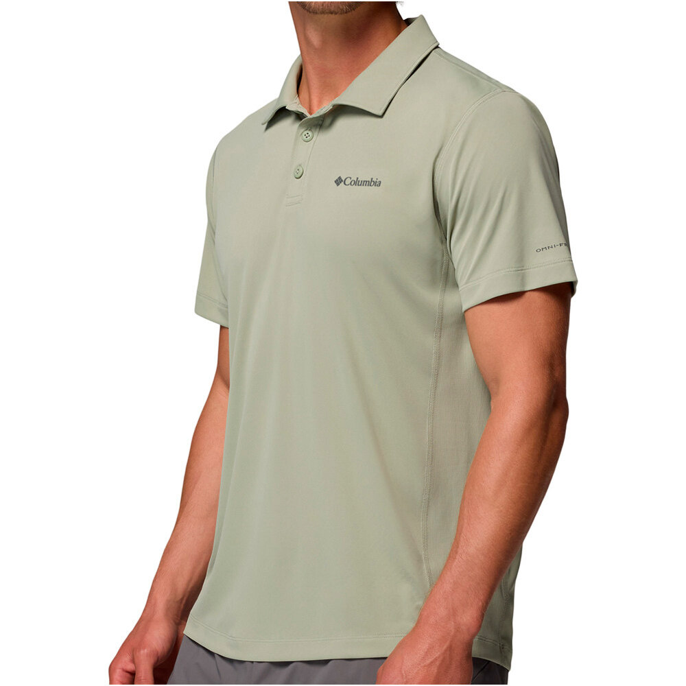 Columbia camiseta montaña manga corta hombre Zero Rules  Light Polo vista detalle