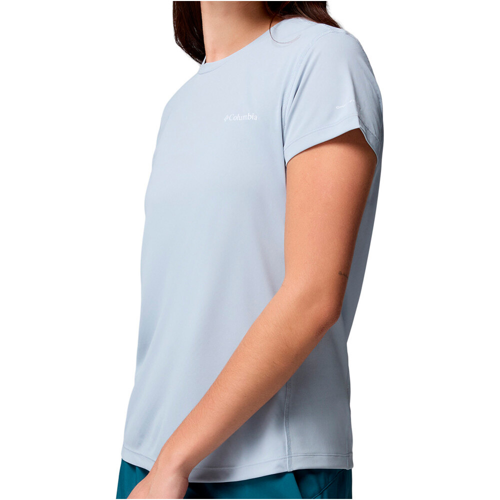 Columbia camiseta montaña manga corta mujer Zero Rules  Light SS Crew vista detalle