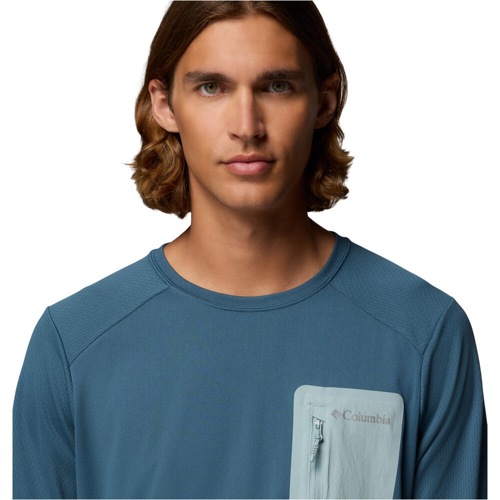 Columbia camiseta montaña manga larga hombre Columbia Tech Knit Long Sleeve Crew vista detalle