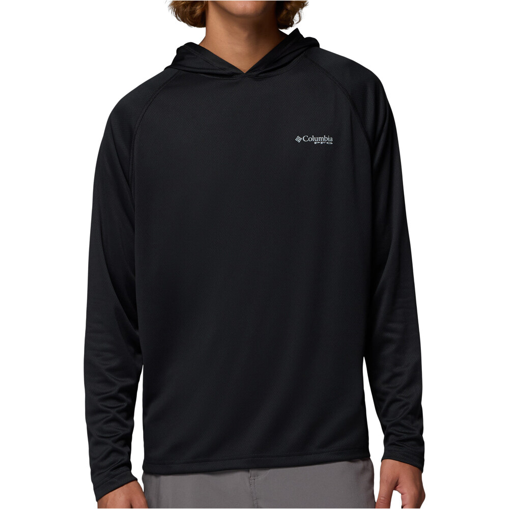 Columbia camiseta montaña manga larga hombre PFG Solar Stream Hoodie vista frontal