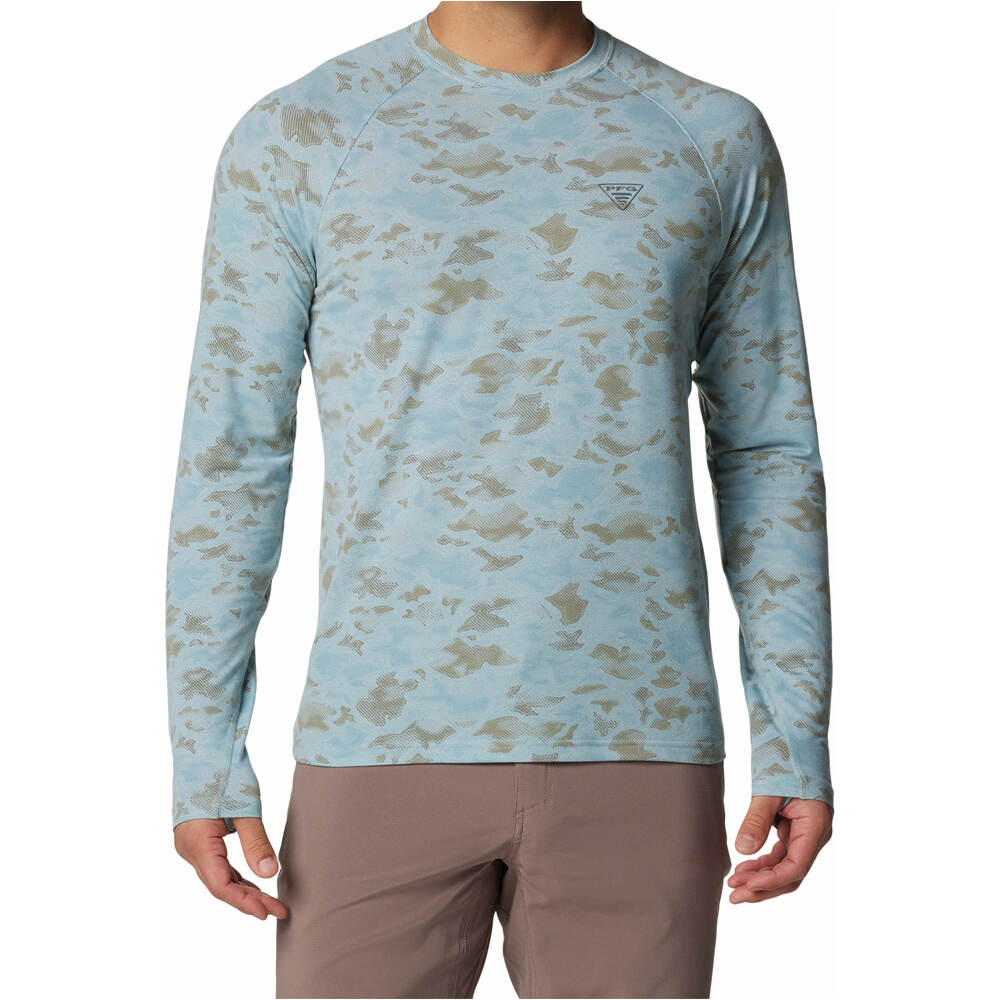 Columbia camiseta montaña manga larga hombre PFG Uncharted Long Sleeve vista frontal