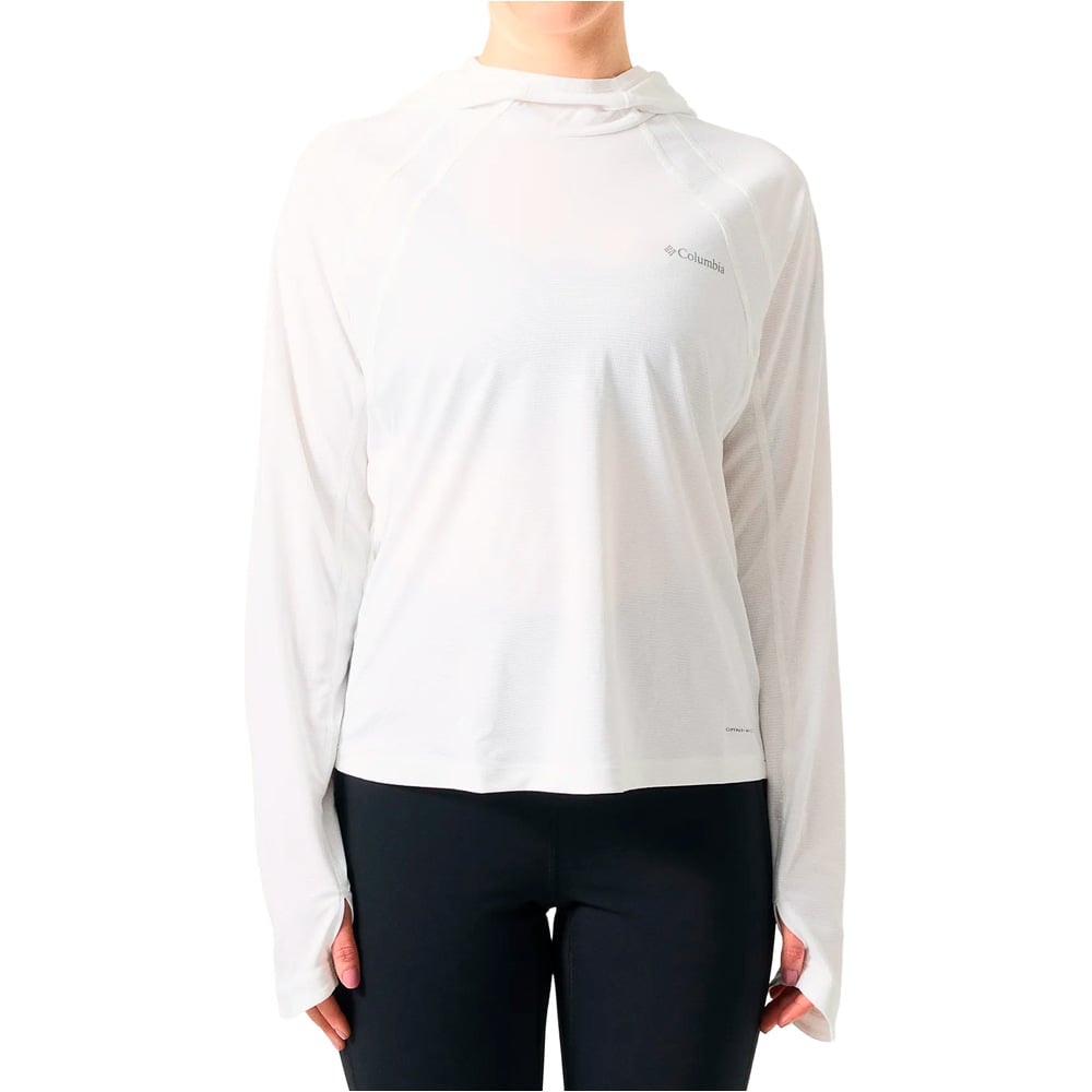Columbia camiseta montaña manga larga mujer Stealth Spring LS Hoodie vista frontal