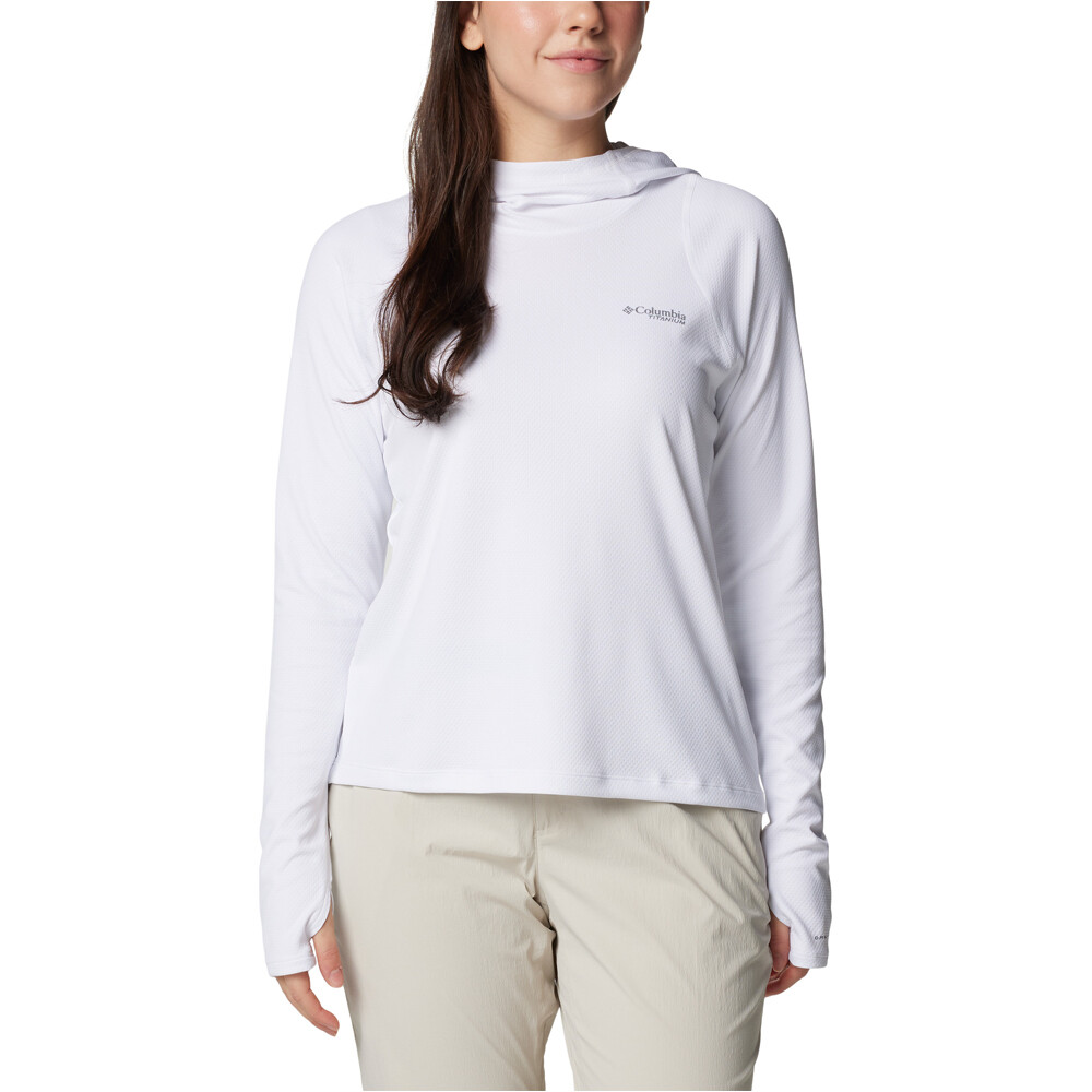 Columbia camiseta montaña manga larga mujer Summit Valley Hoodie vista frontal