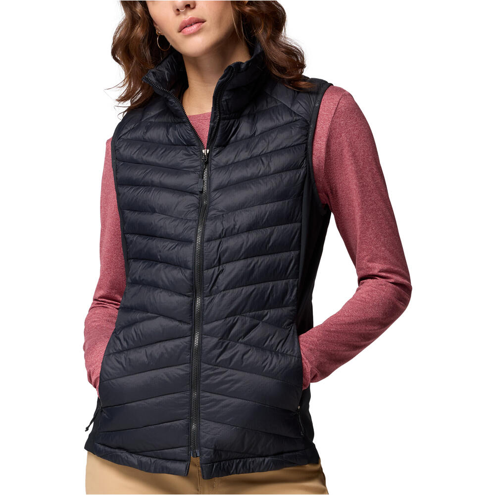 Columbia chaleco outdoor mujer Powder Pass III Hybrid Vest vista frontal