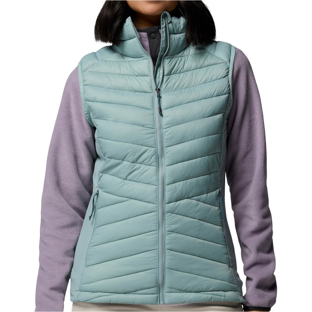 Columbia chaleco outdoor mujer Powder Pass III Hybrid Vest vista frontal