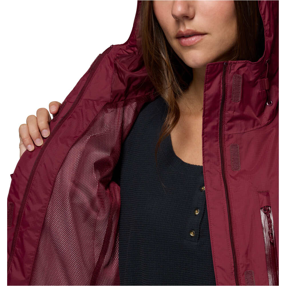 Columbia chaqueta impermeable mujer Pouring Adventure III Jacket vista detalle