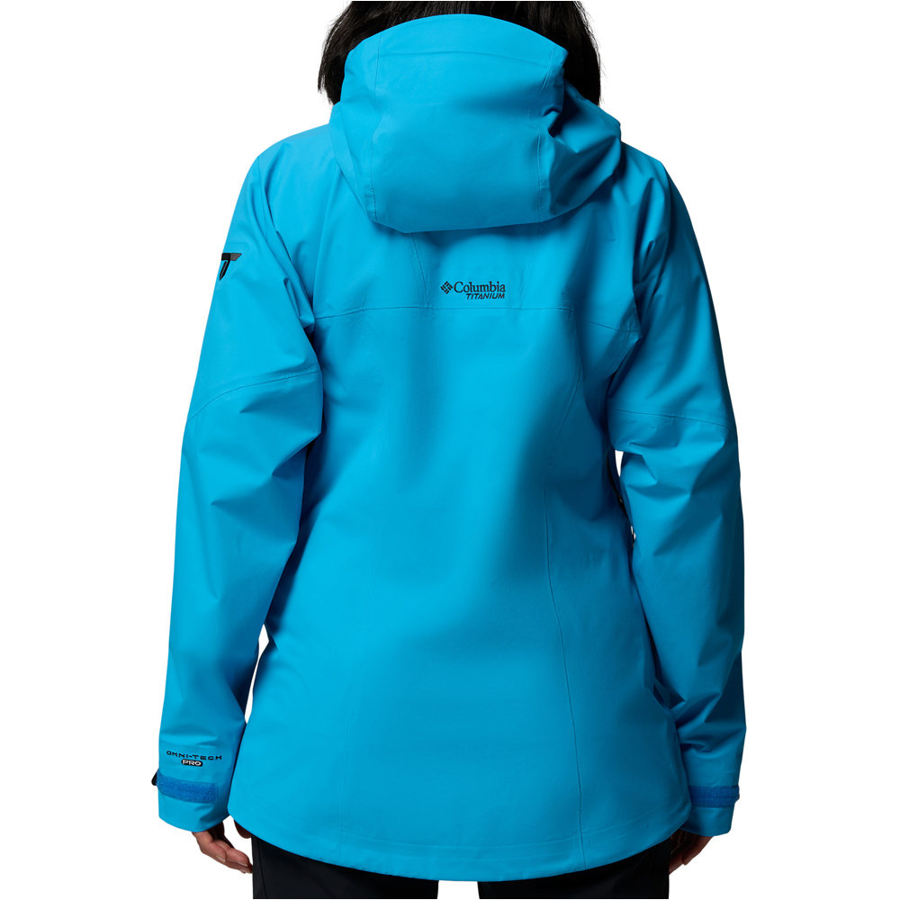 Columbia chaqueta impermeable mujer Saudan Pro 3L Shell vista trasera
