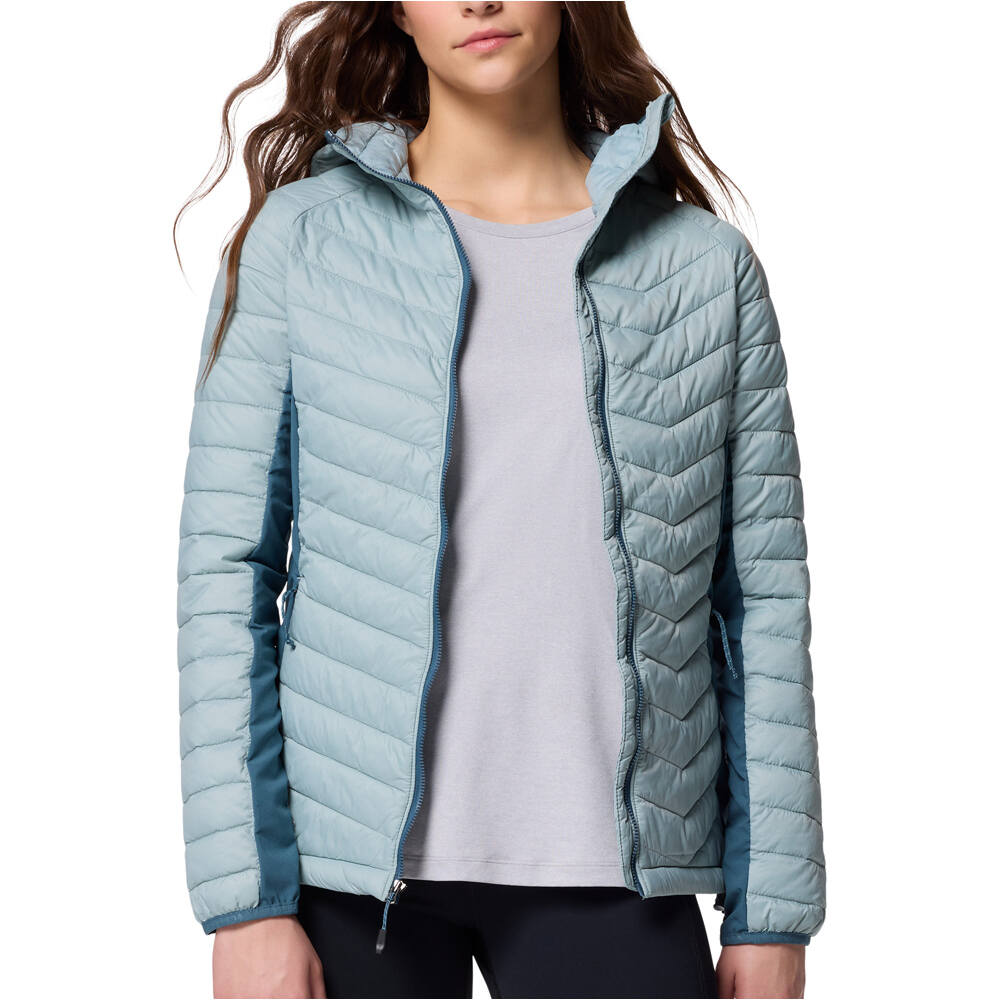 Columbia chaqueta outdoor mujer Powder Pass II Hybrid Hooded Jacket vista detalle