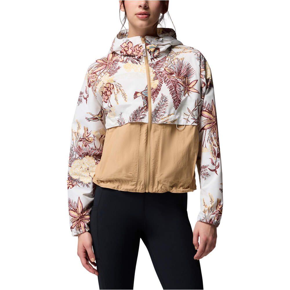 Columbia chaqueta softshell mujer Spire Valley Printed Windbreaker vista frontal