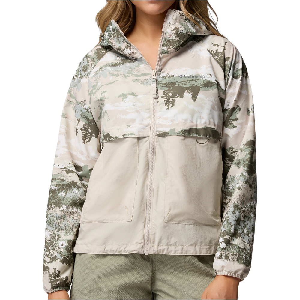 Columbia chaqueta softshell mujer Spire Valley Printed Windbreaker vista frontal