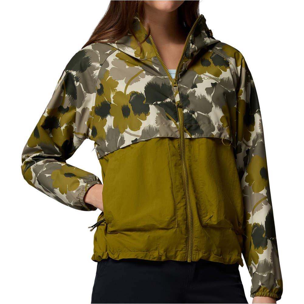 Columbia chaqueta softshell mujer Spire Valley Printed Windbreaker vista frontal