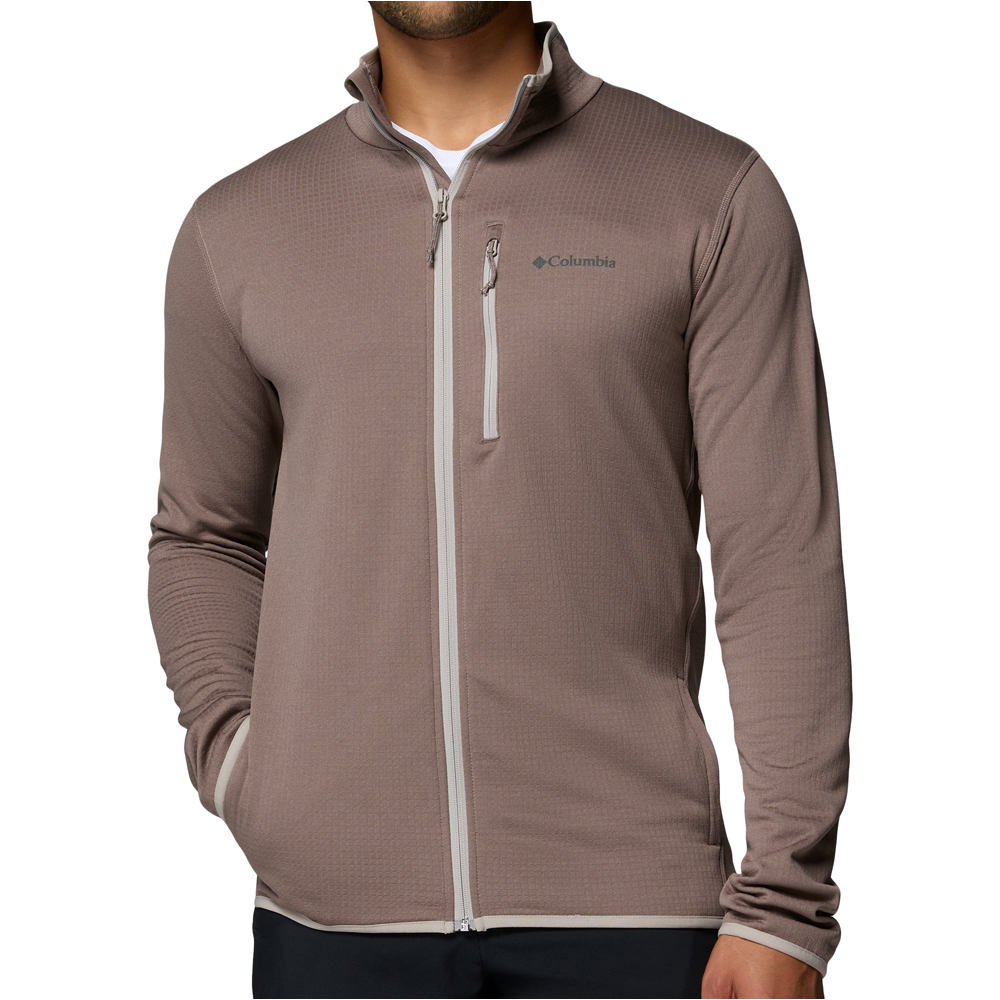 Columbia forro polar hombre Essential Hike Grid Fleece Full Zip vista frontal